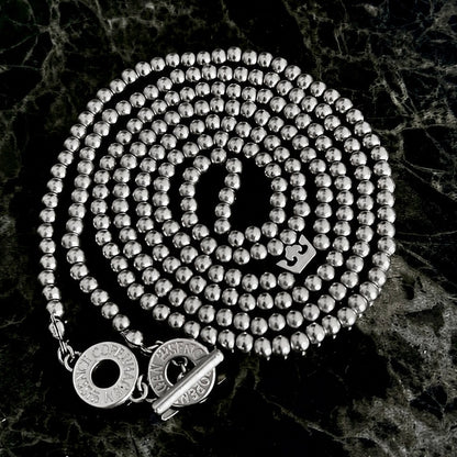 Essentials new Boho Necklace - Matt silver plated - 90 CM