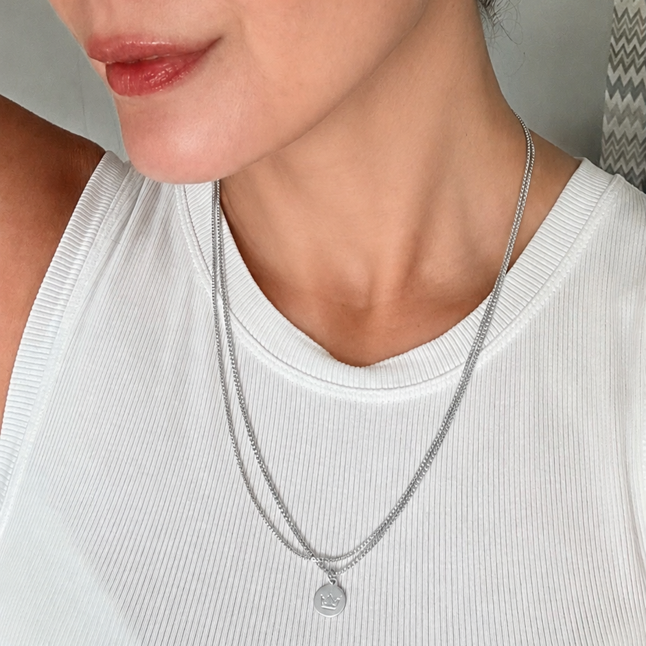 Essentials Seaside Bracelet &  Necklace - Matt silver plated