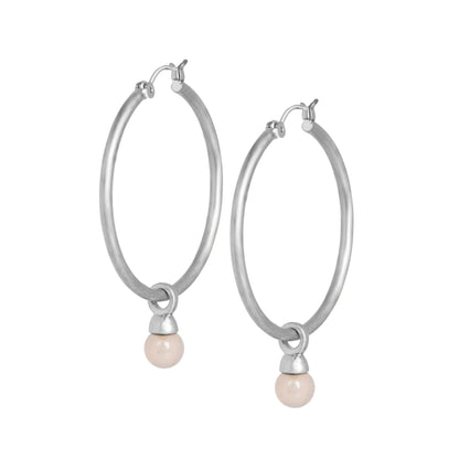 Essentials Be a Star Earrings Rose Quartz matt silver - 3.5 CM