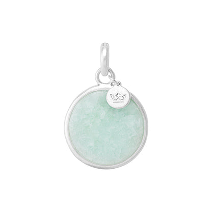 Essentials Disc Charm - Aquamarine matt silver plated