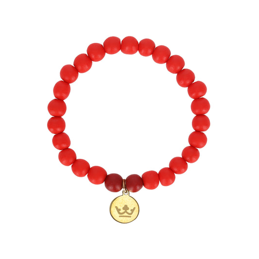 Woodmood bracelet red burgundy matt gold