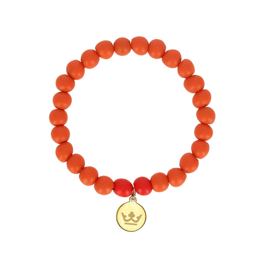 Woodmood bracelet orange red matt gold