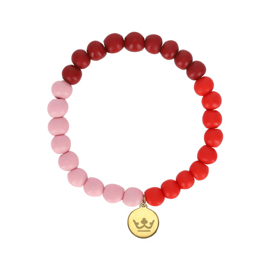 Woodmood bracelet rose red burgundy matt gold