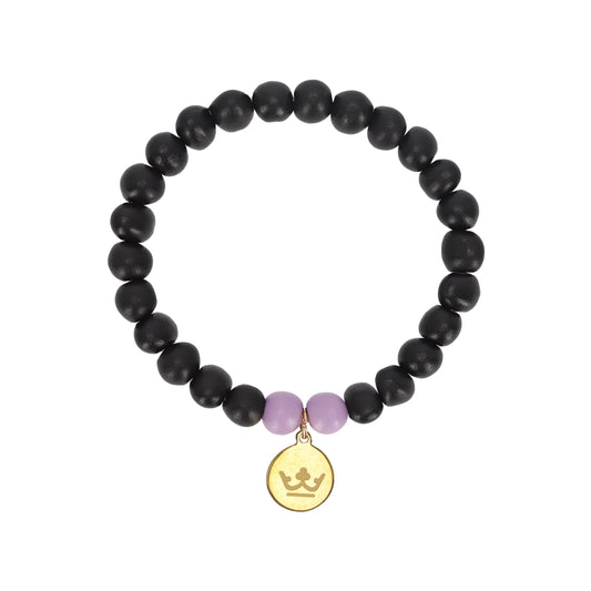 Woodmood bracelet black pastel lilac matt gold