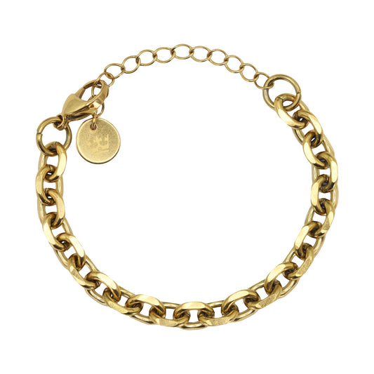 Curb bracelet shiny gold