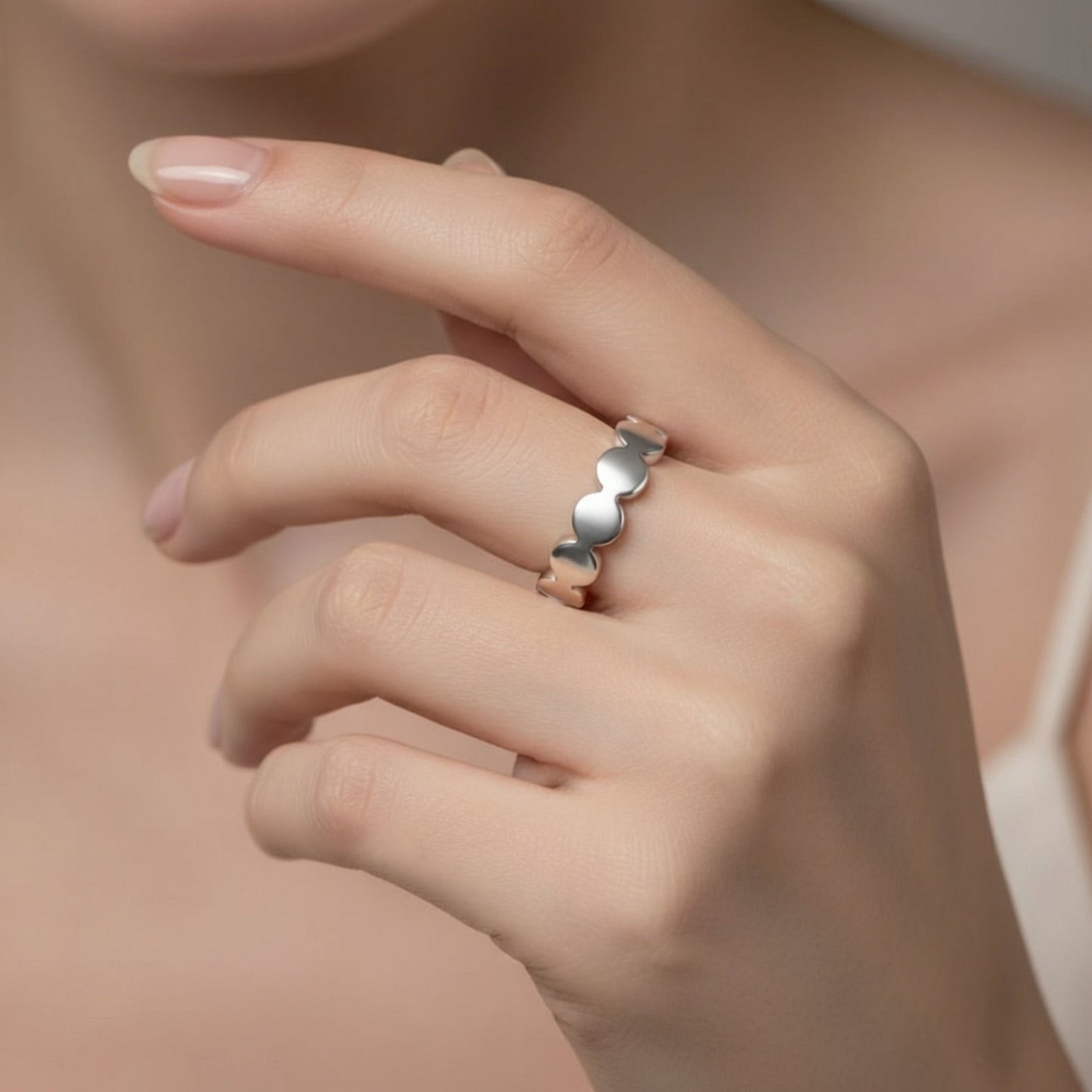 Dotti Ring - Matt versilbert Gr. 59