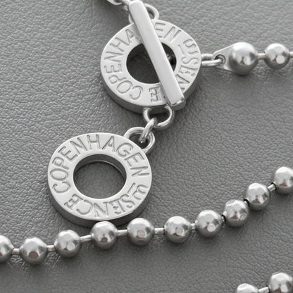 Essentials Beads Necklace - Matt silver plated  - 90 CM