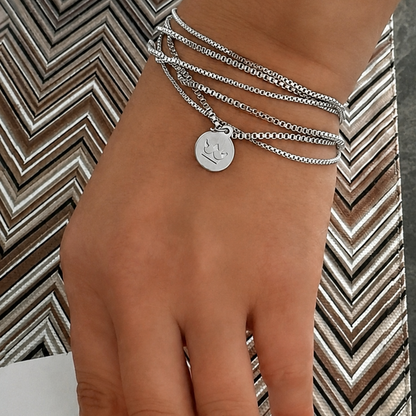 Essentials Seaside Bracelet &  Necklace - Matt silver plated