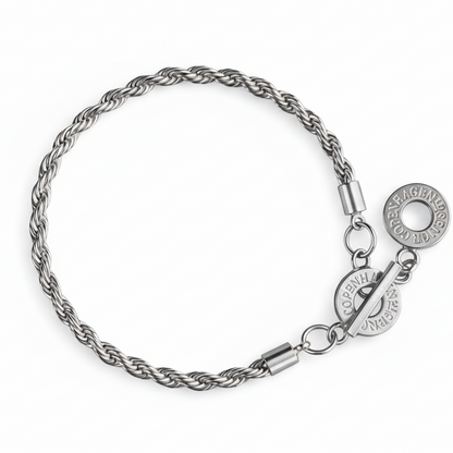 Amelie Twisted Bracelet - Long matt versilbert