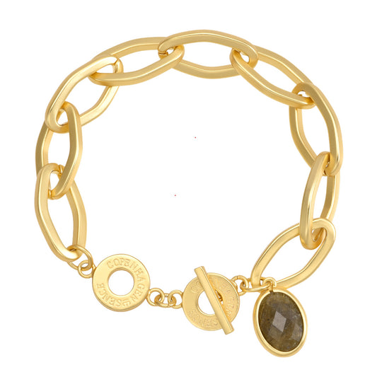 Ally Armband - Labradorit matt vergoldet