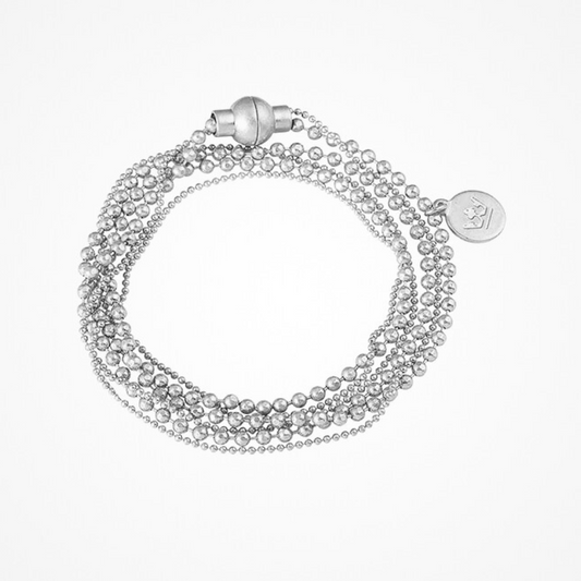 Essentials Hippie Bracelet & Necklace - Double ball chains matt silver plated