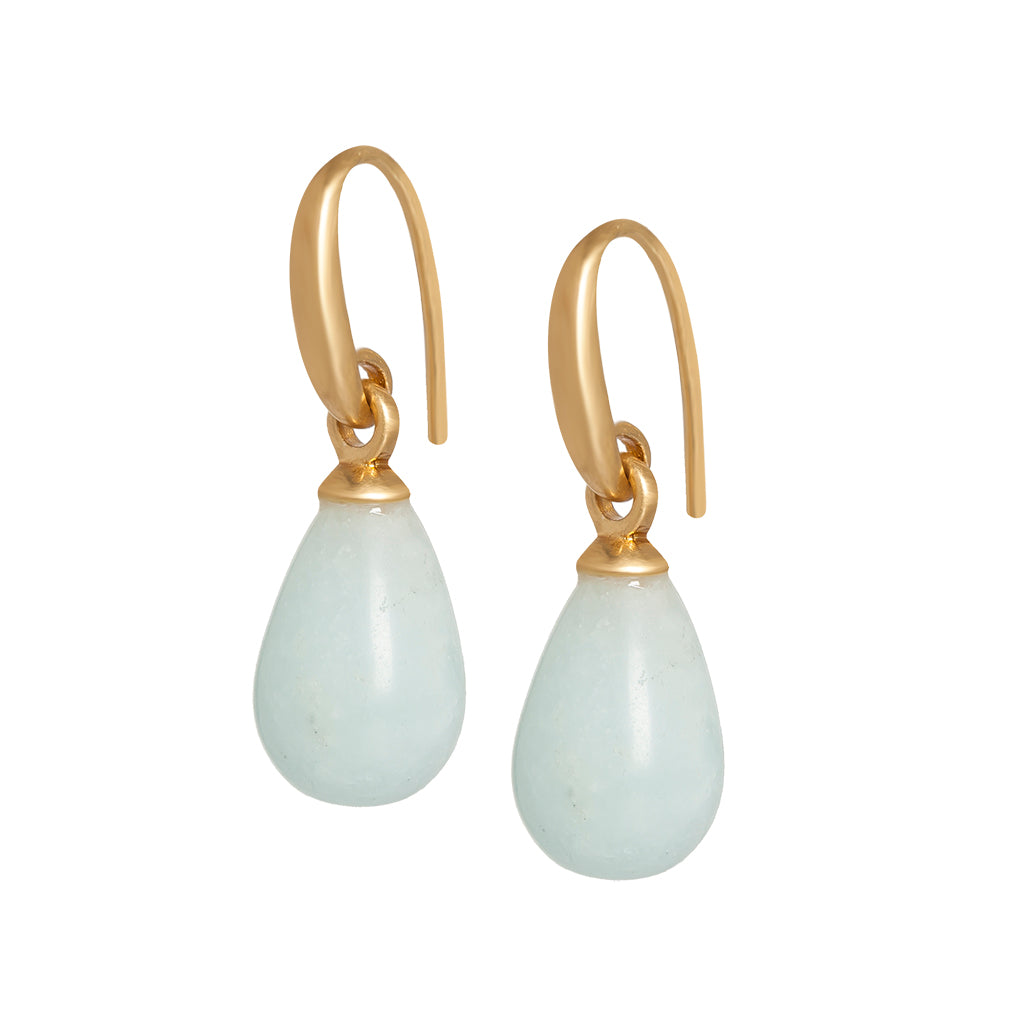 Essentials Aloha earrings with Aquamarine matt gold plated