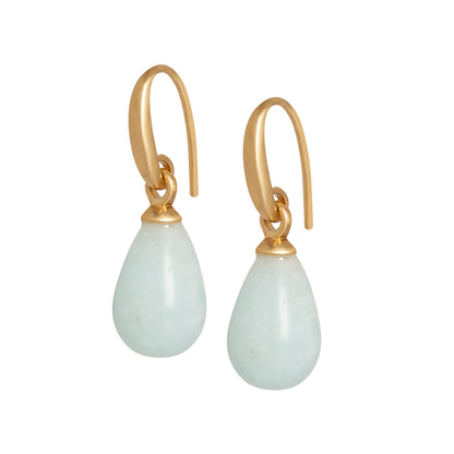 Essentials Aloha earrings with Aquamarine matt gold plated