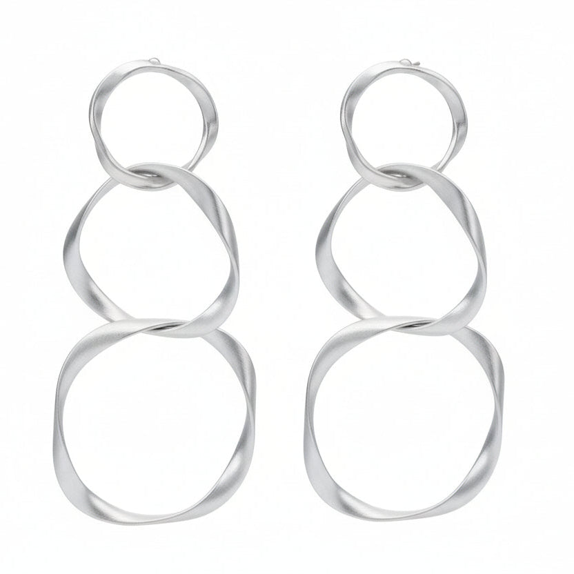 DIVA Ohrringe - Matt versilvert