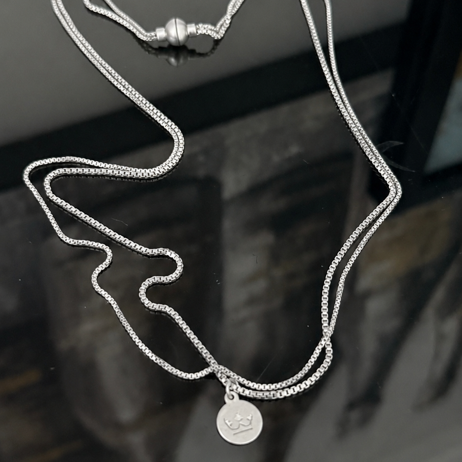 Essentials Seaside Bracelet &  Necklace - Matt silver plated