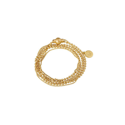 Essentials Hippie Armband / Halskette Doppelkugelketten matt vergoldet