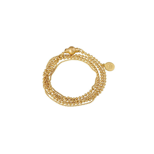 Essentials Hippie Armband / Halskette Doppelkugelketten matt vergoldet
