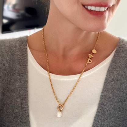 Essentials Cool Necklace - Matt gold plated - 60 CM