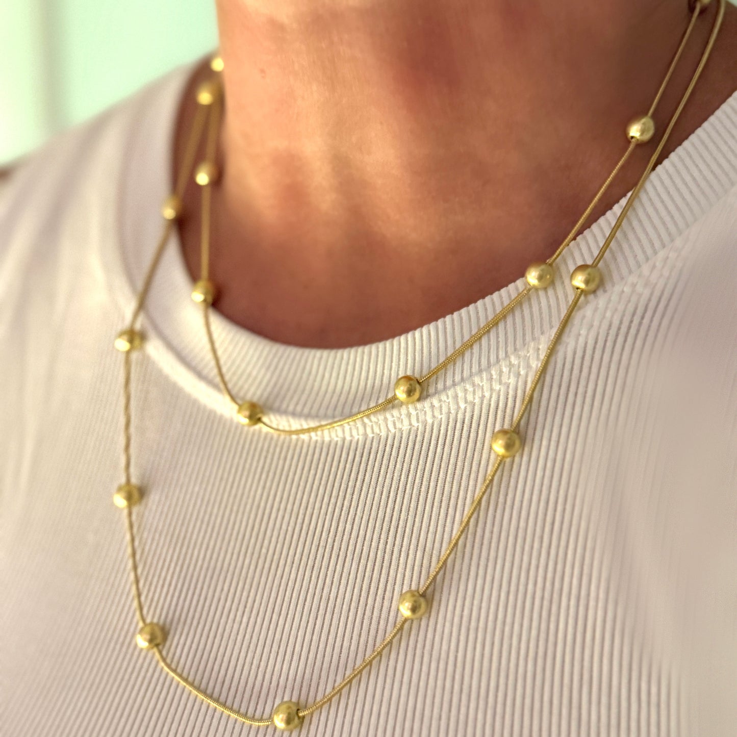 Essentials Silence Halskette - Matt vergoldet – 100 cm