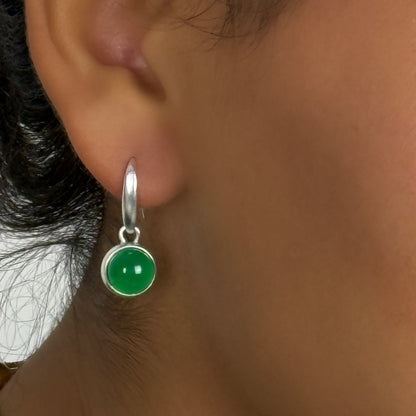 Cherry Ohrringe - Grüner Quarz matt vergoldet