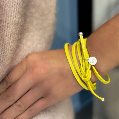 Strap Halskette / Armband  - Sunny Lemon matt versilbert