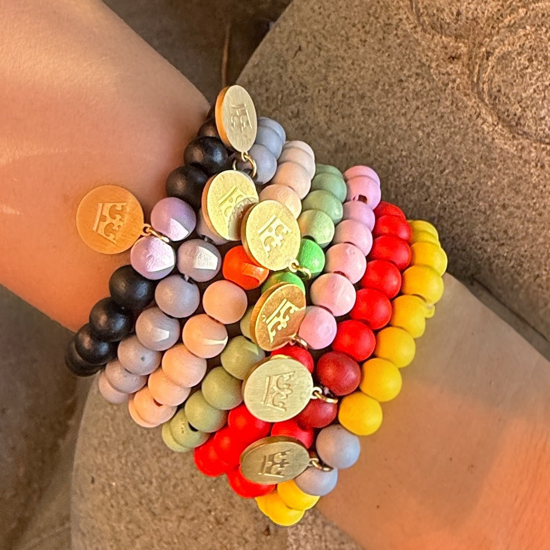 Woodmood Bracelet - Orange red matt gold