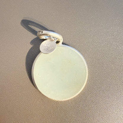 Essentials Disc Charm - Aquamarine matt silver plated