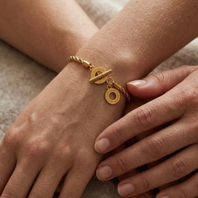 Amelie Twisted Bracelet - Long matt vergoldet
