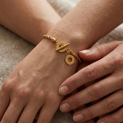 Amelie Twisted Bracelet - Long matt vergoldet