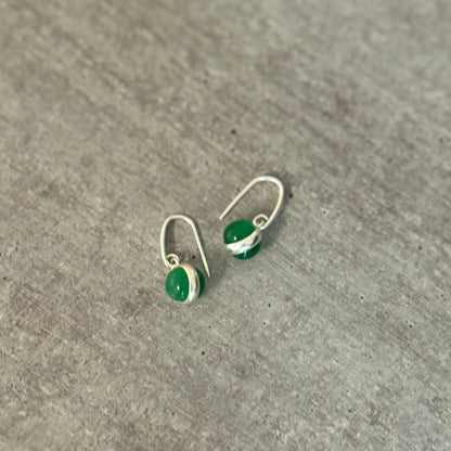 Cherry Ohrringe - Grüner Quarz matt vergoldet