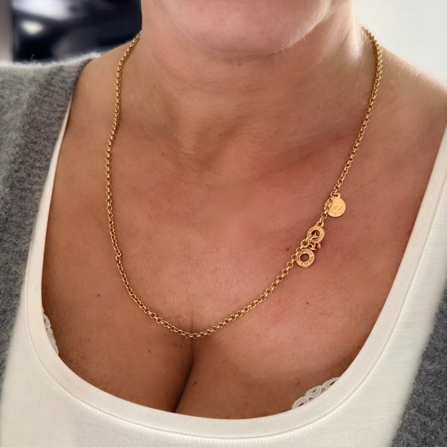 Essentials Cool Necklace - Matt gold plated - 60 CM