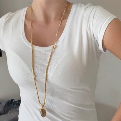 Essentials neue Boho - Halskette matt vergoldet - 90 CM