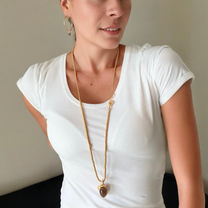 Essentials neue Boho - Halskette matt vergoldet - 90 CM