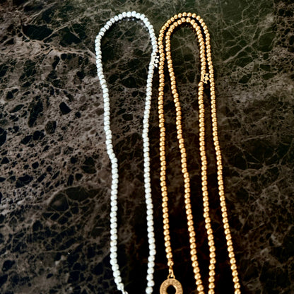 Essentials new Boho Necklace - Matt silver plated - 46 CM