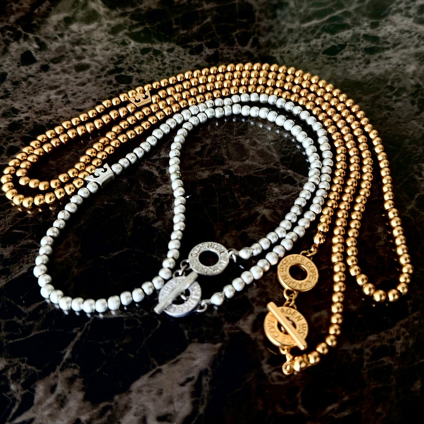 Essentials new Boho Necklace - Matt silver plated - 46 CM