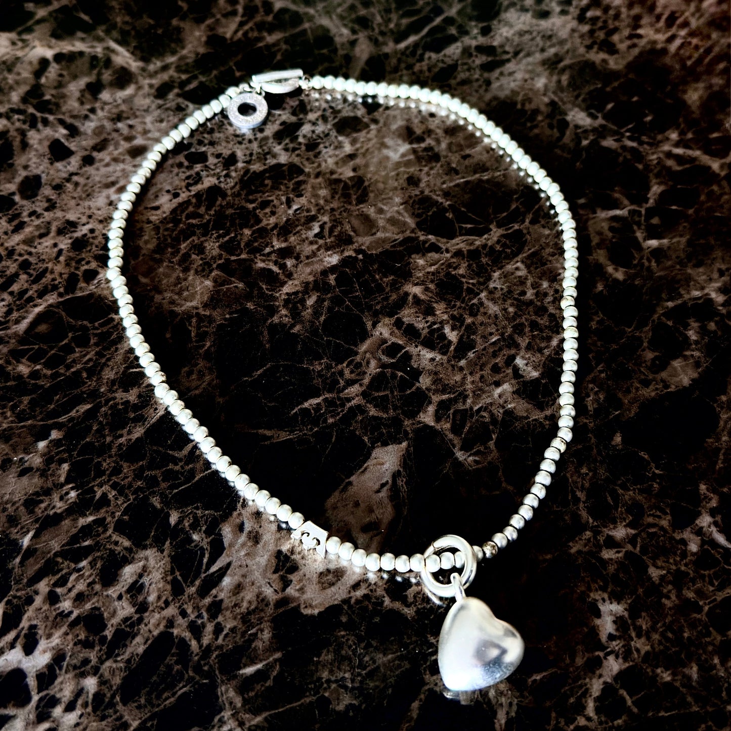 Essentials new Boho Necklace - Matt silver plated - 46 CM
