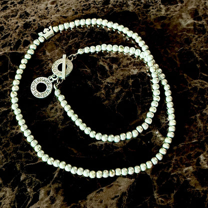 Essentials new Boho Necklace - Matt silver plated - 46 CM
