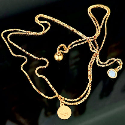 Essentials Seaside Bracelet & Necklace - Matt gold plated