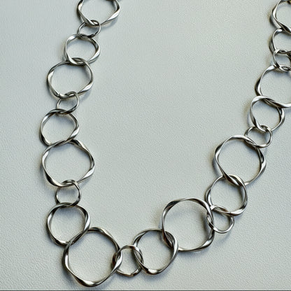 DIVA Halskette - Matt versilbert – 82 cm