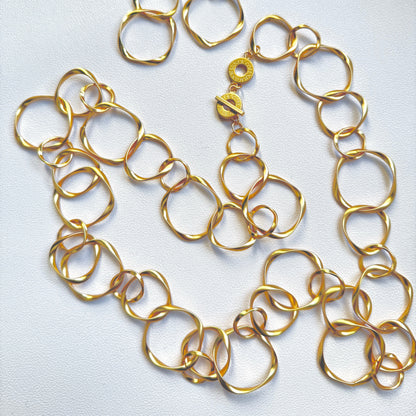 DIVA Halskette - Matt vergoldet – 82 cm