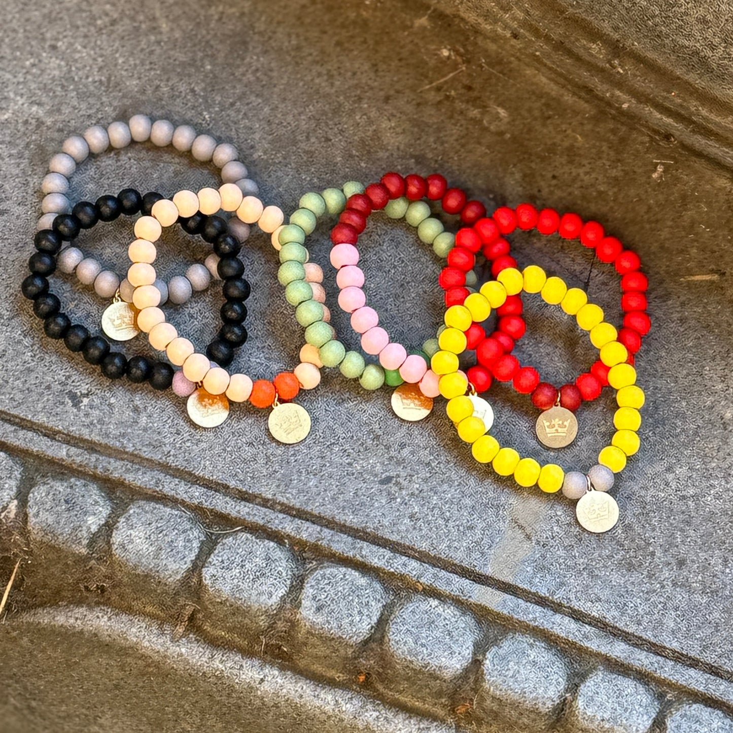 Woodmood Bracelet - Red burgundy matt gold