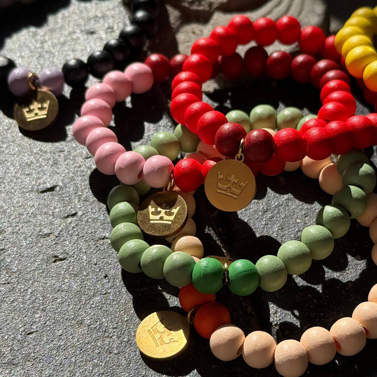 Woodmood Bracelet - Red burgundy matt gold