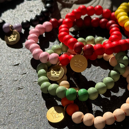 Woodmood Bracelet - Red burgundy matt gold