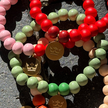 Woodmood Bracelet - Orange red matt gold