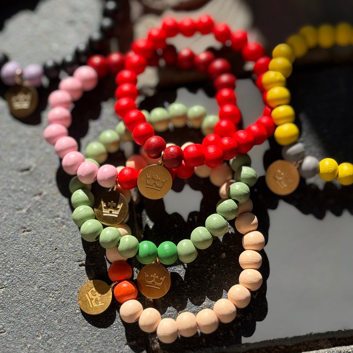 Woodmood Bracelet - Orange red matt gold