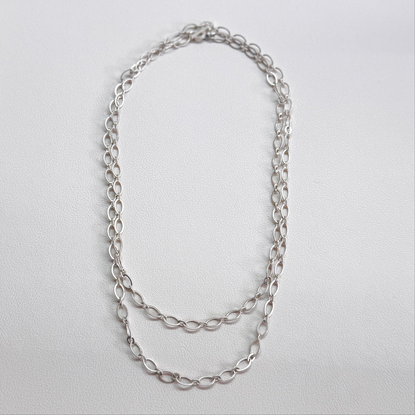 New Diamond Cut  Halskette - Matt versilbert 90 CM