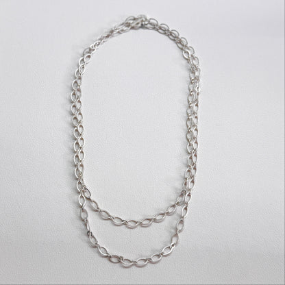 New Diamond Cut  Halskette - Matt versilbert 90 CM