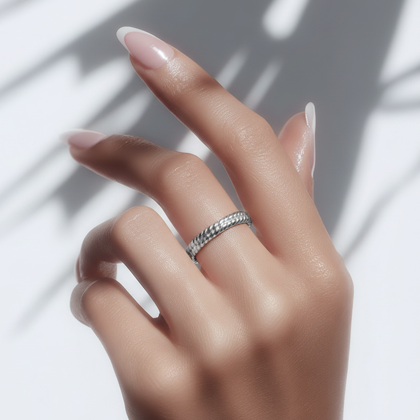 Amelie Ring - Matt versilbert Gr. 56 