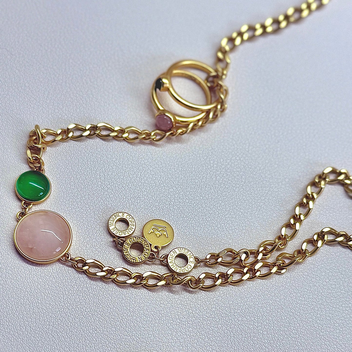 Stone-Duet Ringe - Matt vergoldet Gr. 8