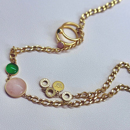 Stone-Duet Ringe - Matt vergoldet Gr. 8